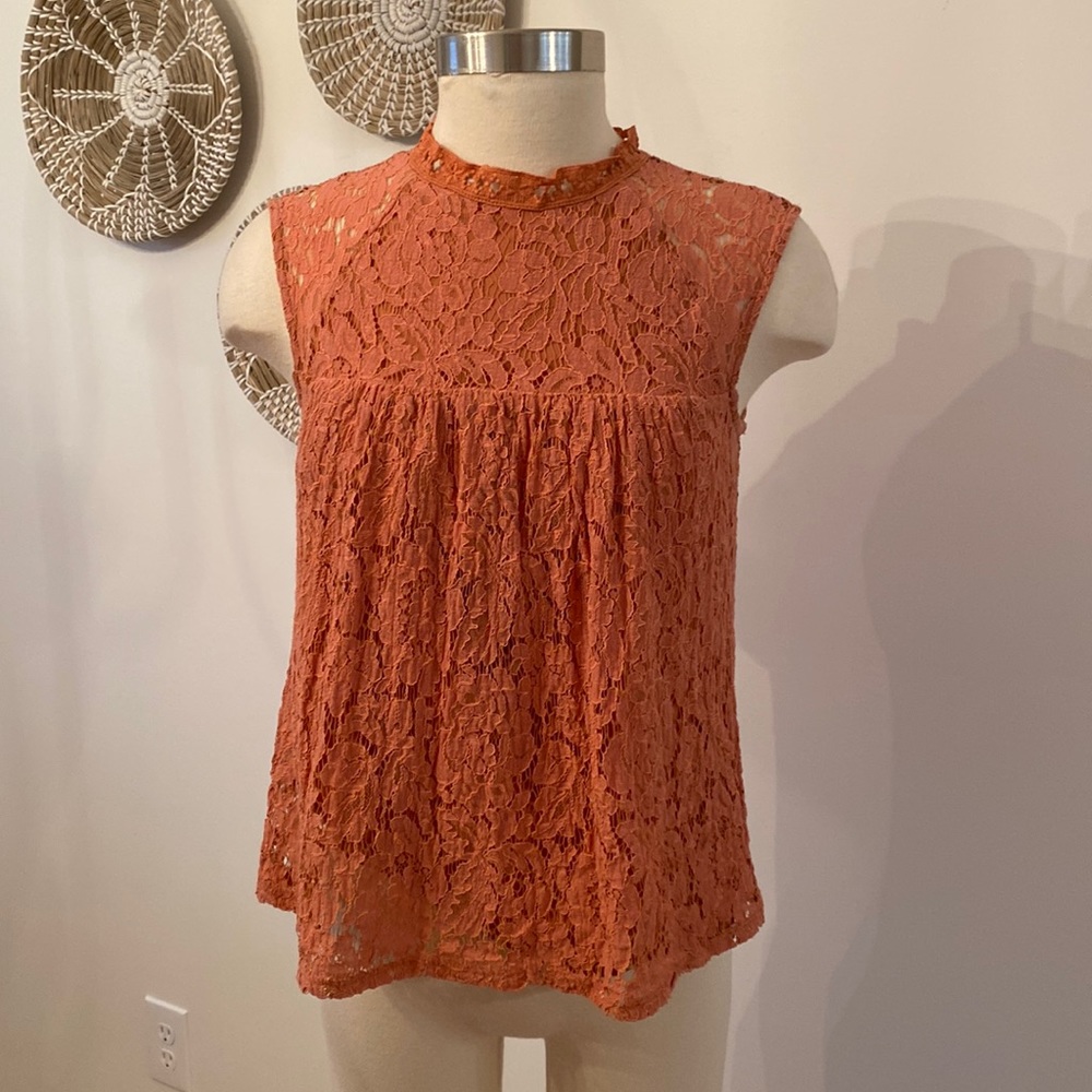Sophie Rue Peach/Rust Lace Tank